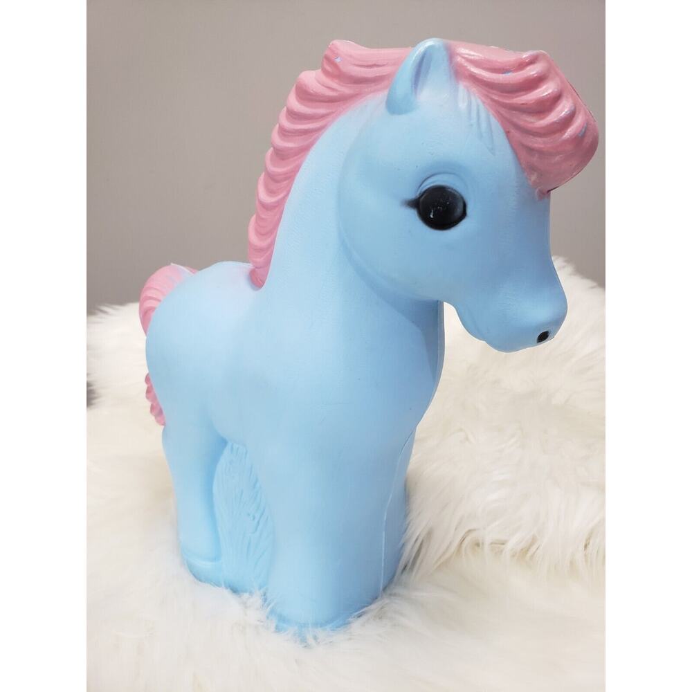 Vintage A J Renzi Corp Pink Carousel Horse Plastic 10" Blow‎ Mold Coin Bank Pony